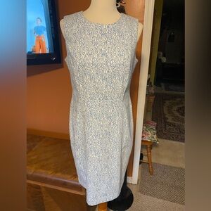 Calvin Klein Light Blue Patterned Midi Dress
